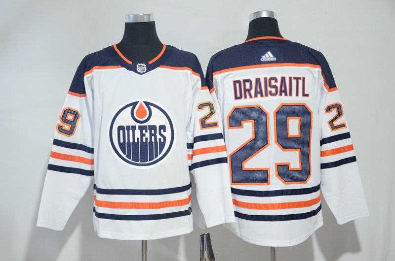 Men Edmonton Oilers 29 Leon Draisaitl White Adidas Hockey Stitched NHL Jerseys